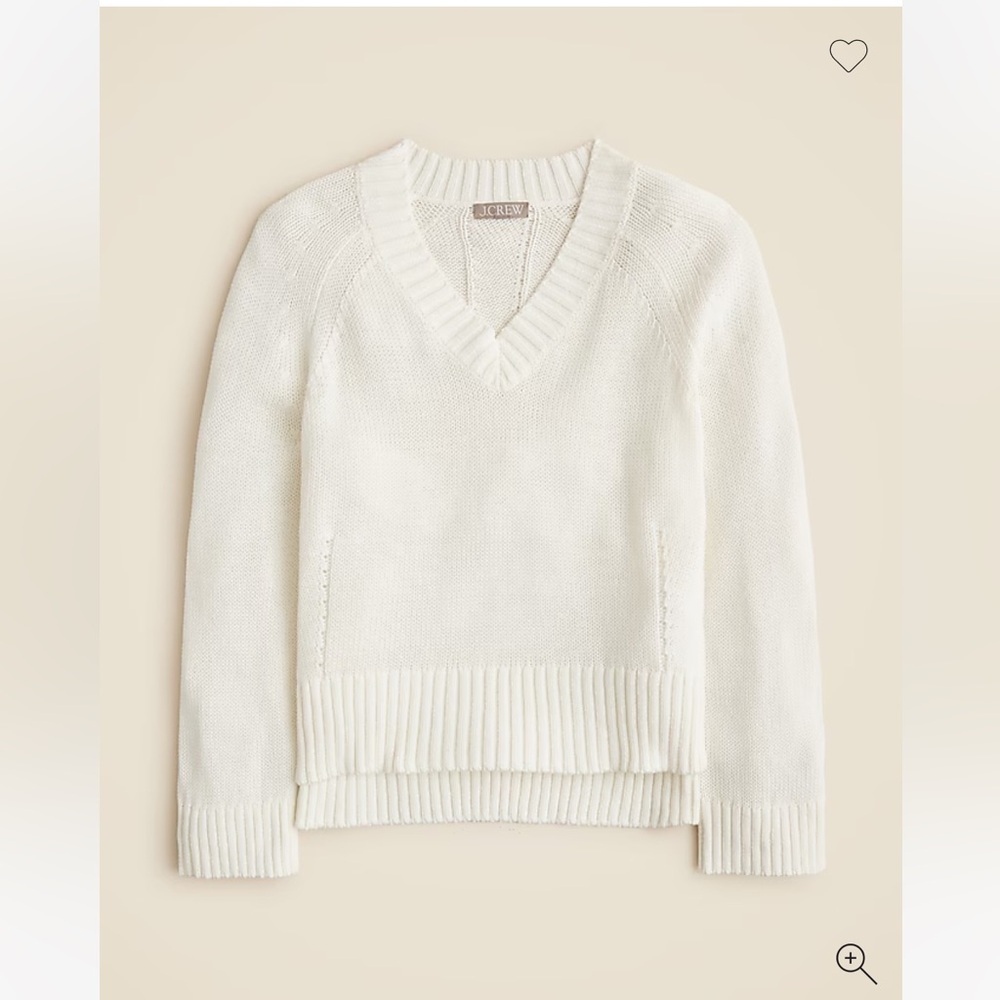 J Crew Heritage Cotton V Neck Sweater